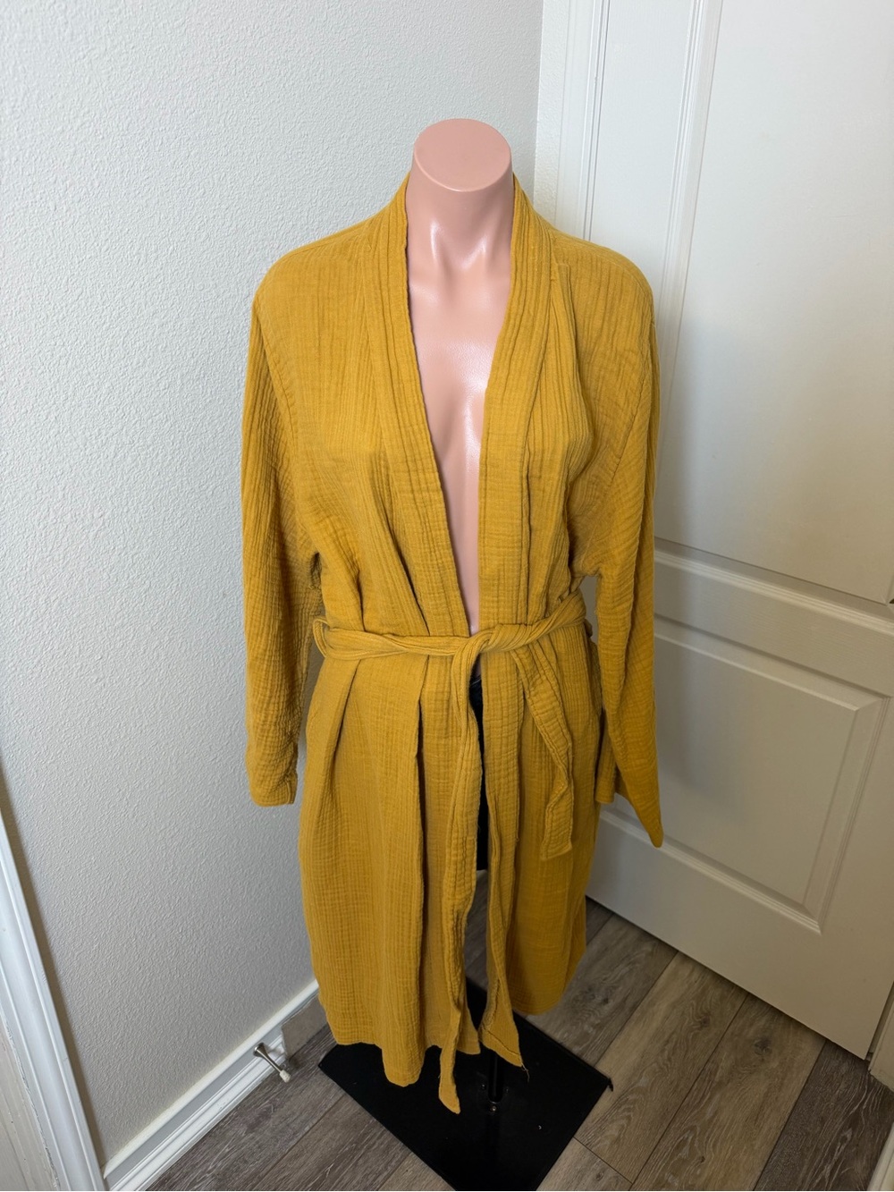 Parachute Mustard Robe with Self-Tie Belt